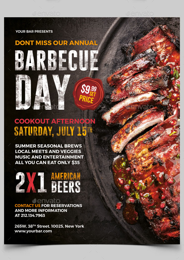 Professional Premium Free Flyer Templates In Psd For Bbq Lovers My