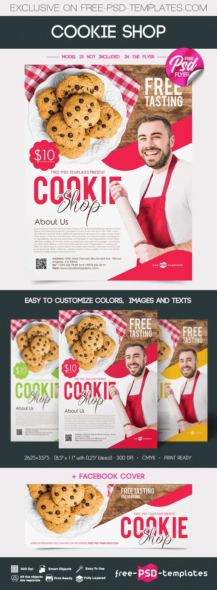 Free Cookie Shop Flyer in PSD