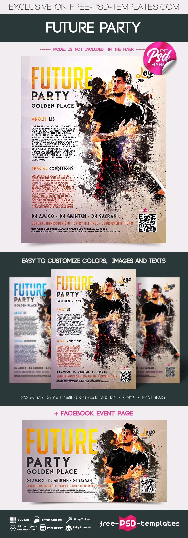 Free Future Party Flyer in PSD