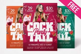 Free Cocktail Party Flyer in PSD