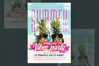 Free Summer Club Party Flyer in PSD