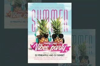 Free Summer Club Party Flyer in PSD