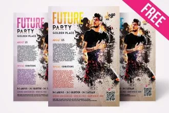 Free Future Party Flyer in PSD