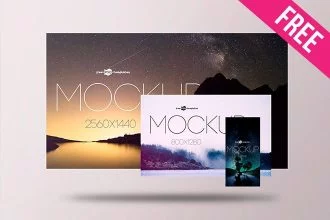 Free Screens Presentation Mockup (PSD)