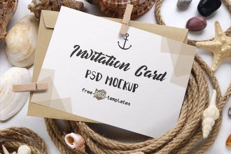 2 Free Invitation Card Mockups in PSD