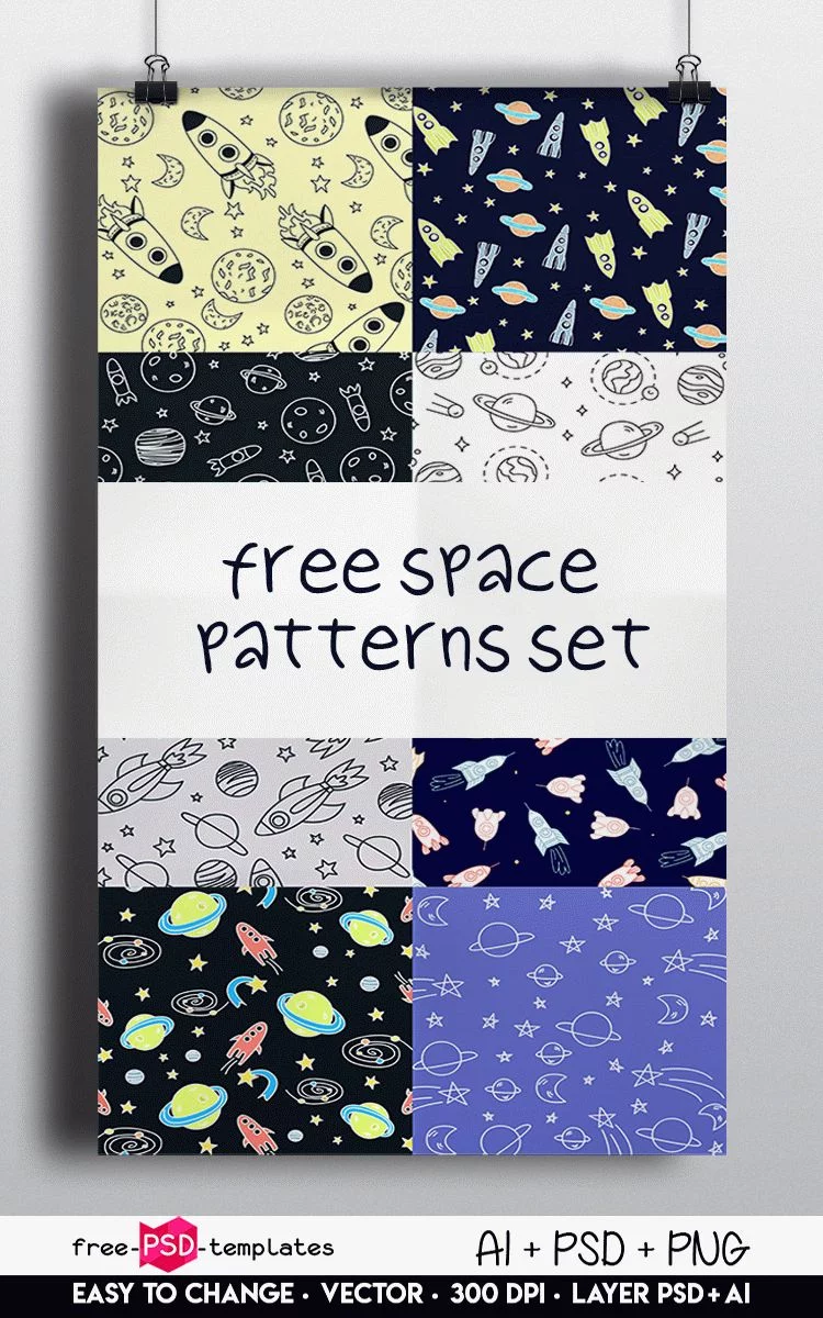 Free Space Patterns Vector Set