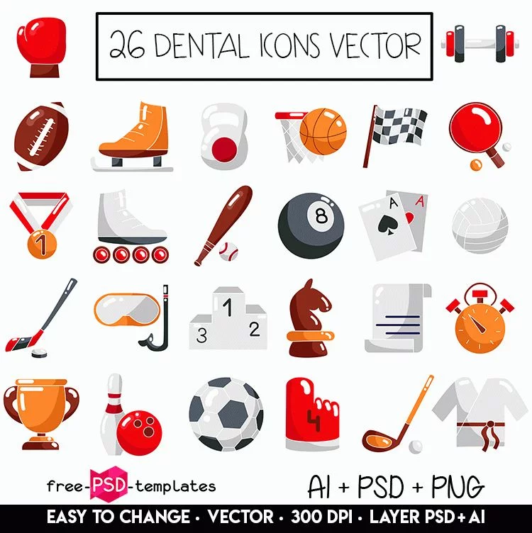 26 Free Vector Sport Icons