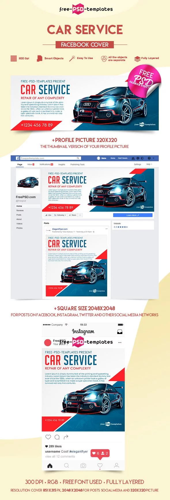 Free Car Service Facebook Cover Page