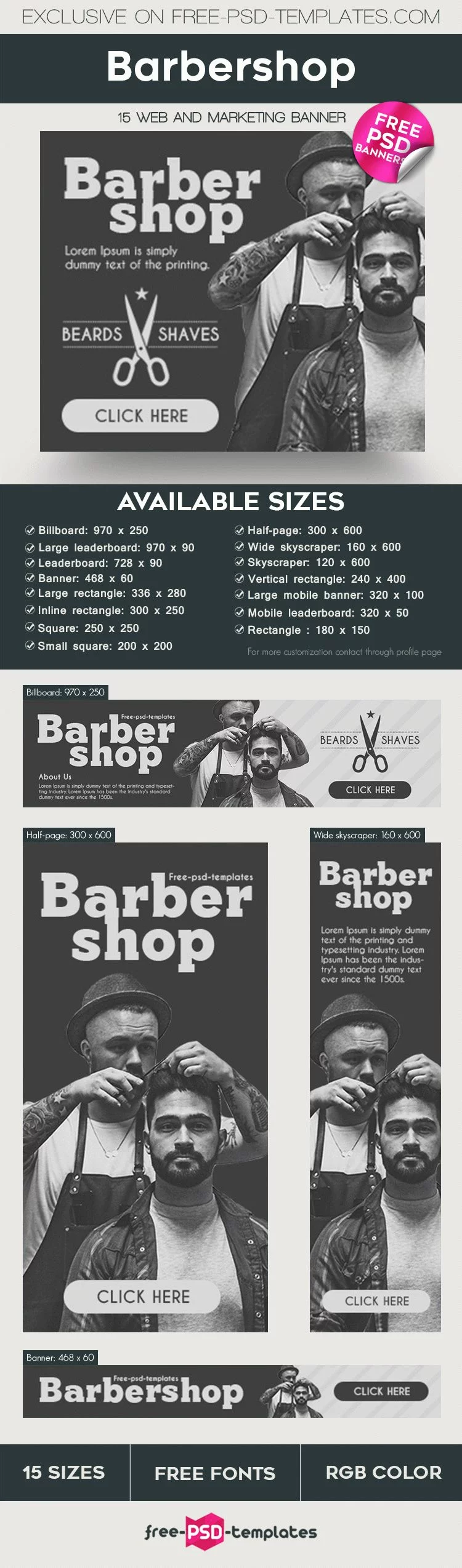 Barber Business PSD, 1,000+ High Quality Free PSD Templates for