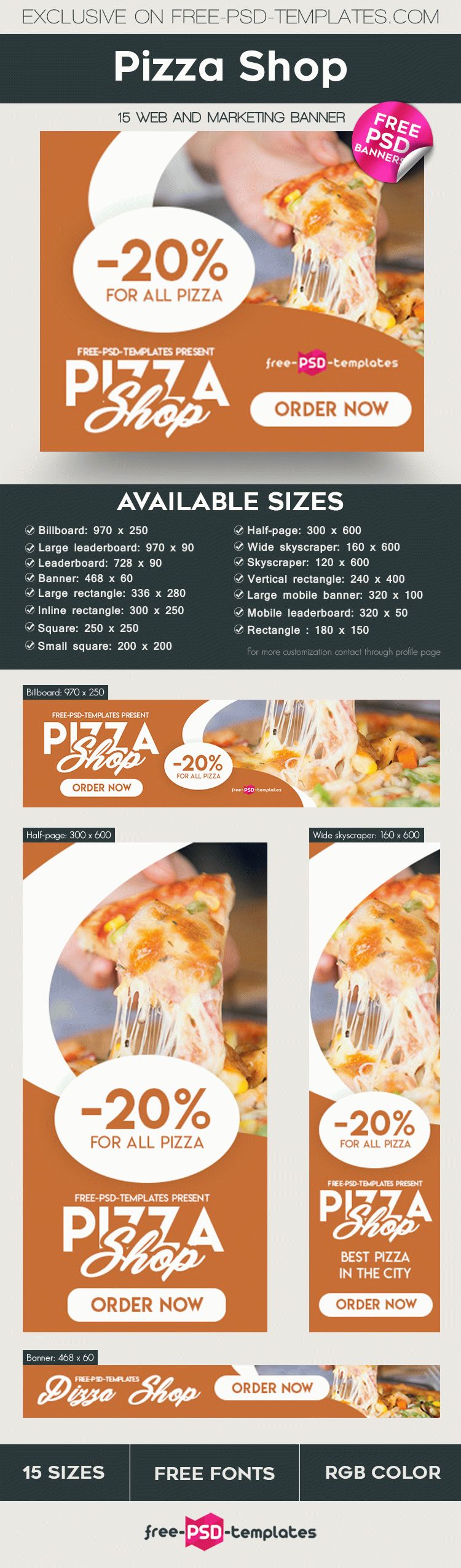 Download 15 Free Pizza Shop Banners Collection In Psd Free Psd Templates PSD Mockup Templates