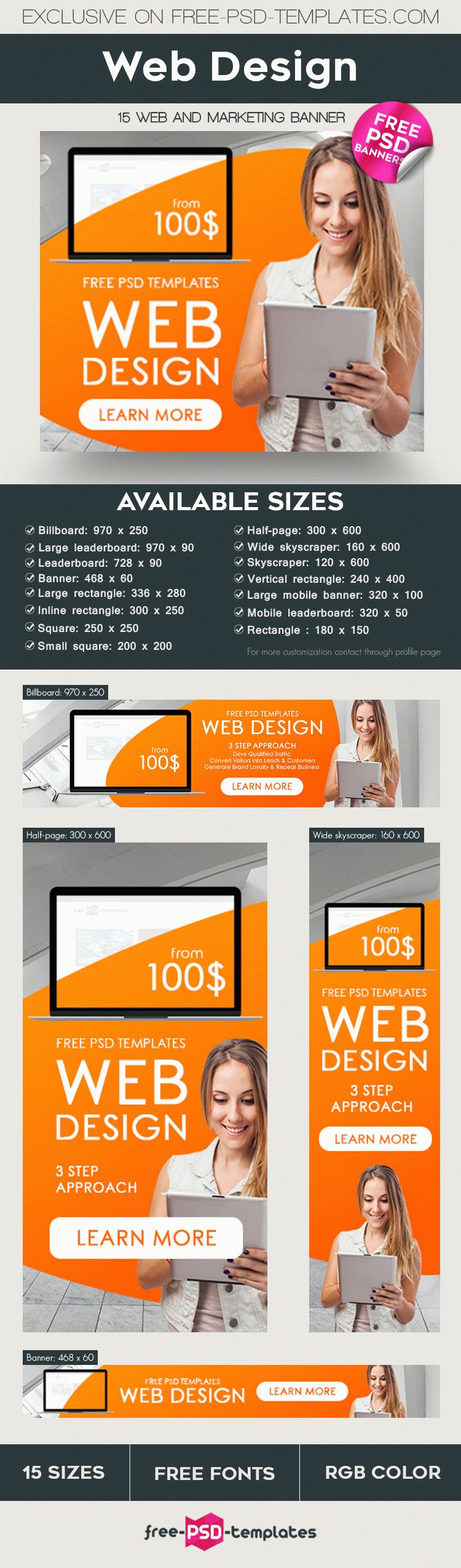 Download 15 Free Web Design Banners Collection in PSD | Free PSD ...