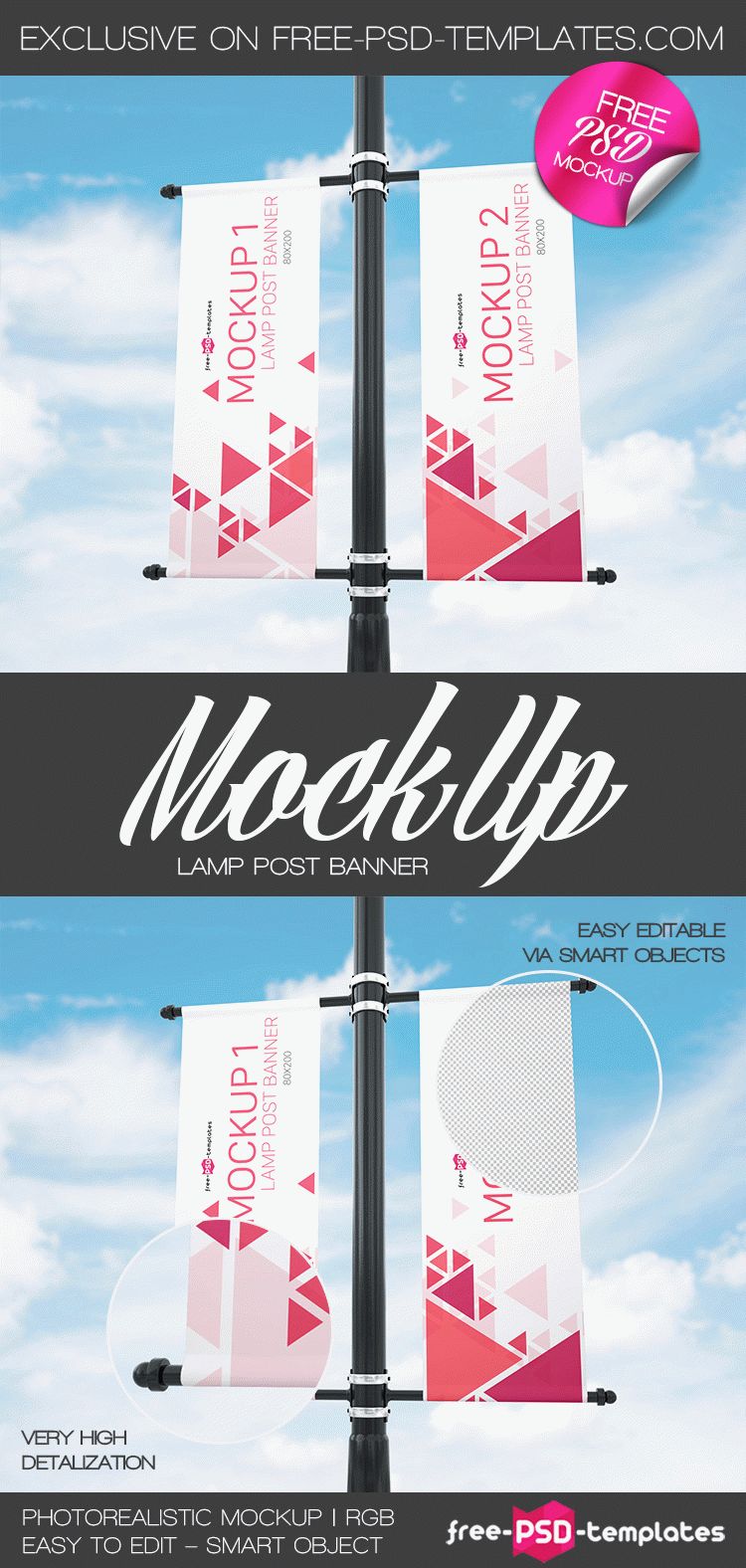 Download Free Lamp Post Banner Mock Up In Psd Free Psd Templates Yellowimages Mockups