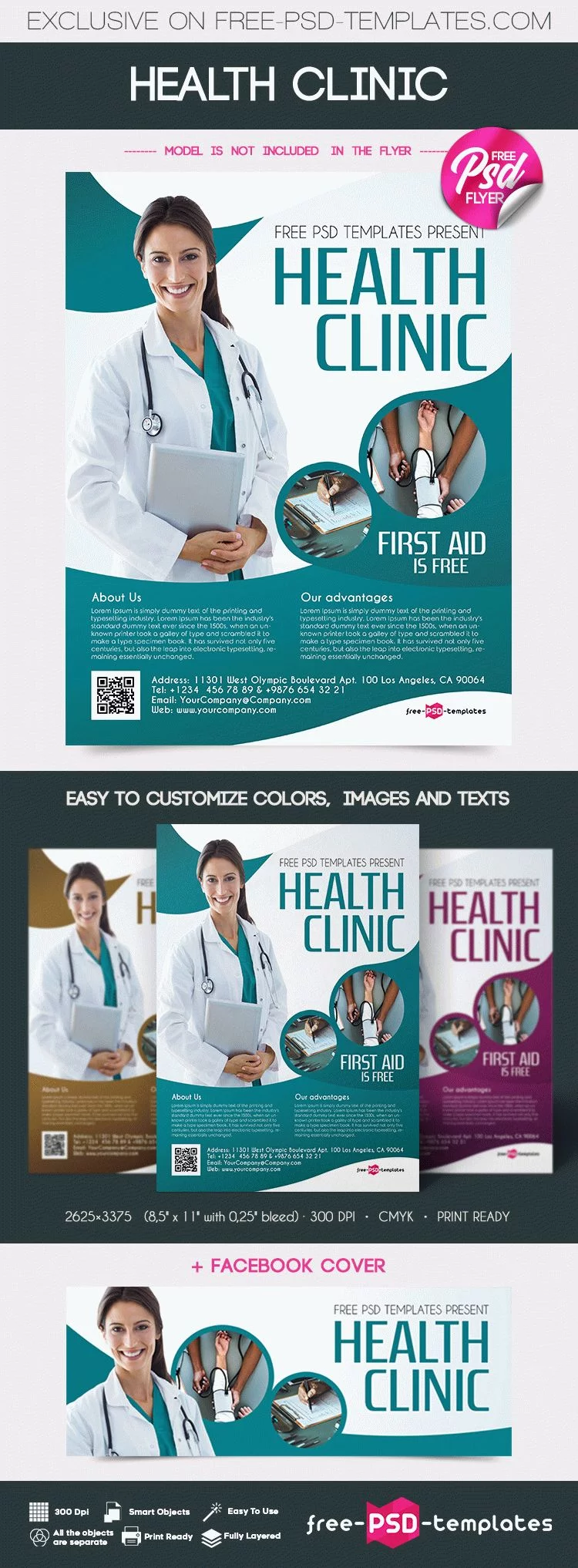 Free Health Clinic Flyer in PSD