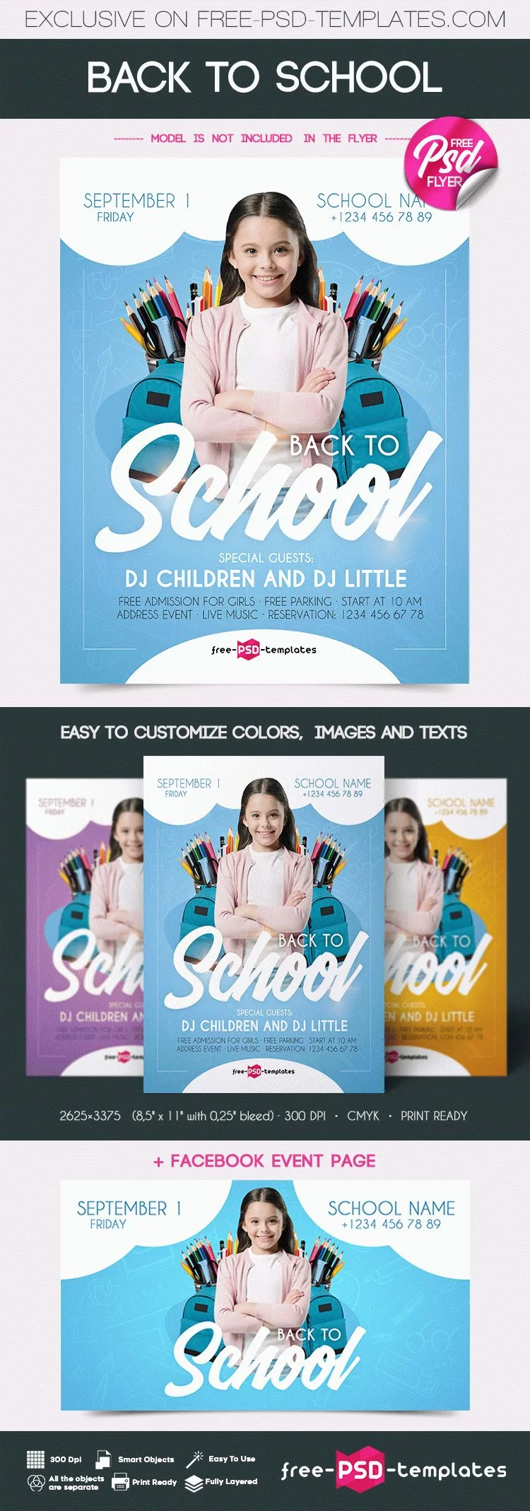 Free Back To School Flyer in PSD