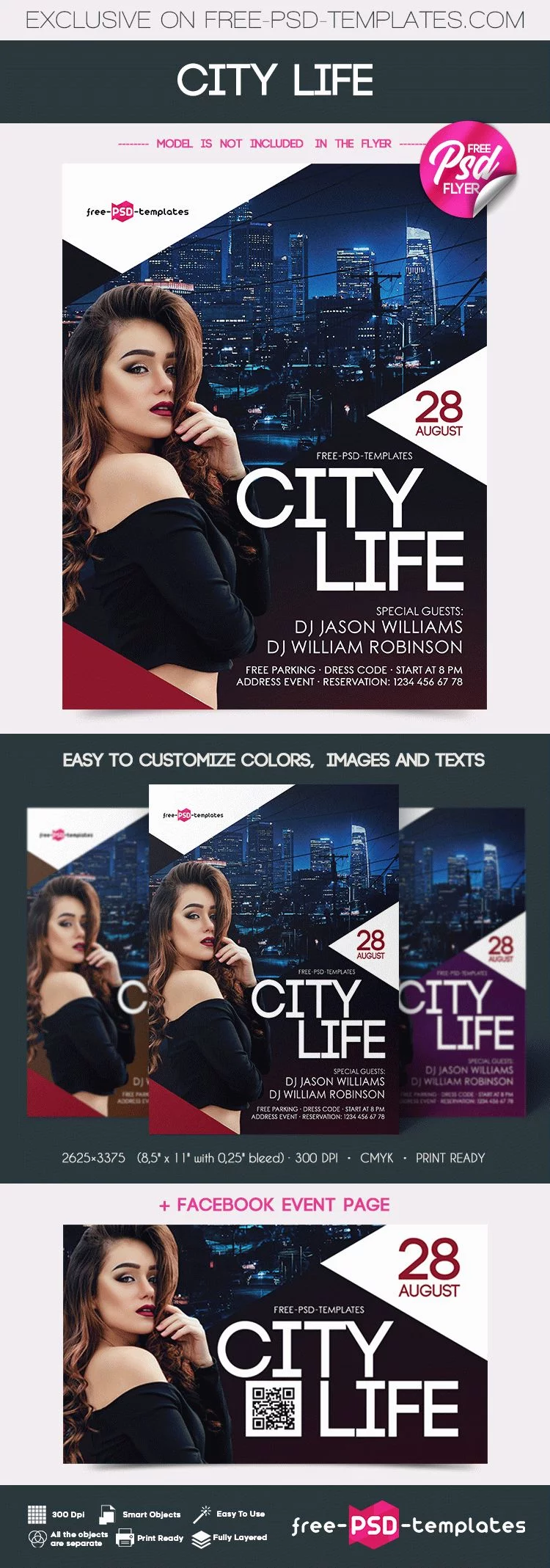 Free City Life Flyer in PSD