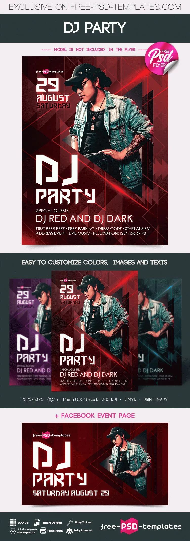 Free DJ Party Flyer in PSD
