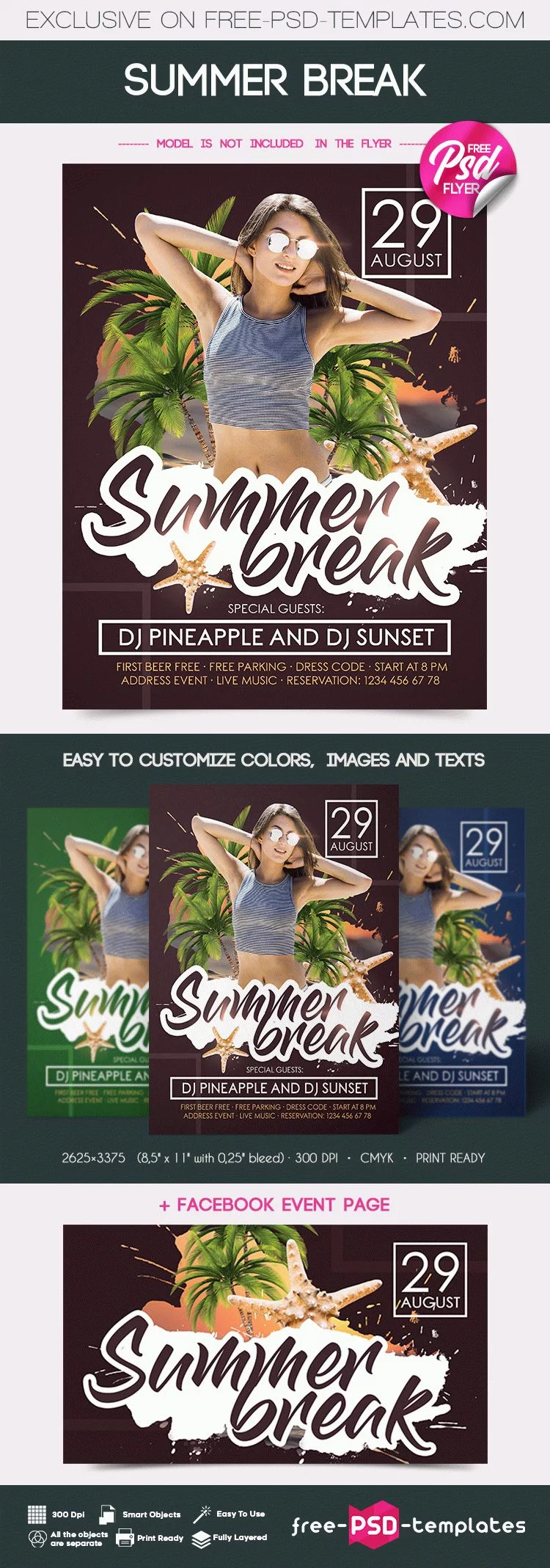 Free Summer Break Flyer in PSD