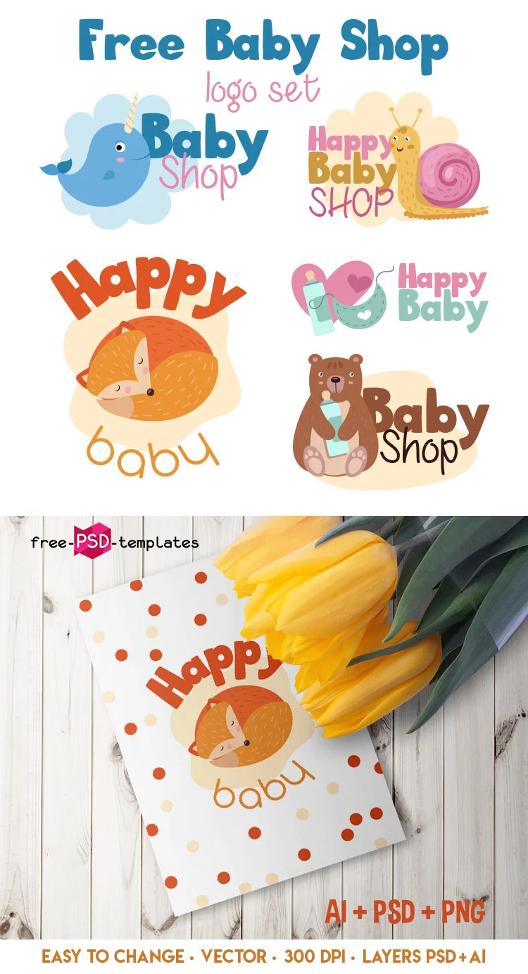 Free Baby Shop Vector Logo Set