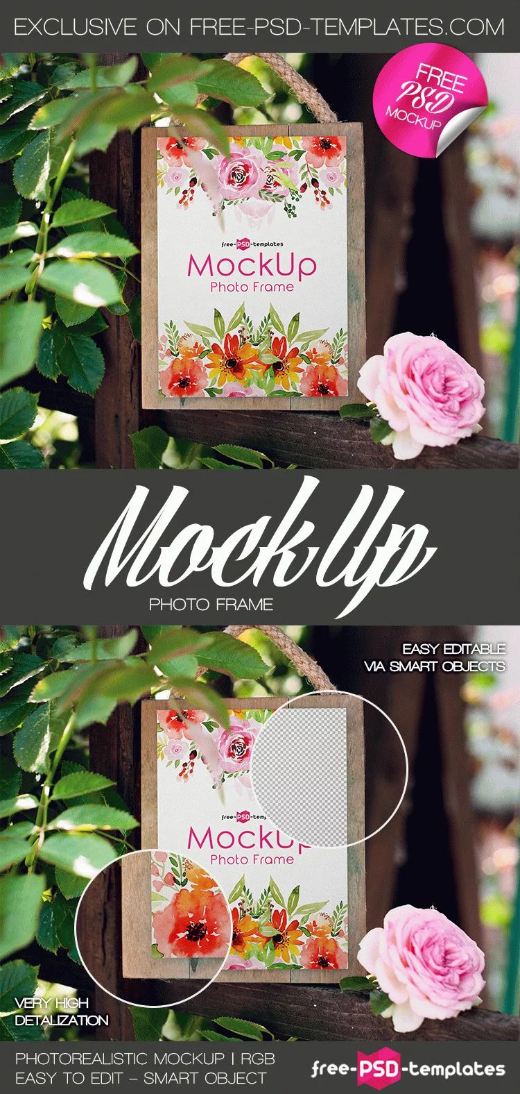 Free Photo Frame Mock-up in PSD