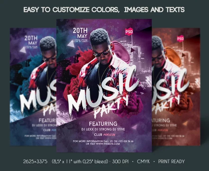 Premium PSD  After party flyer template psd