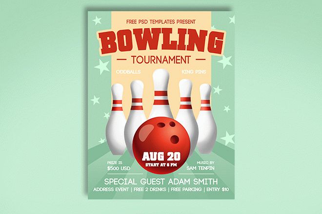 Free Bowling Tournament Flyer Free Psd Templates
