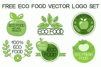 Free Eco Food Vector Logo Set