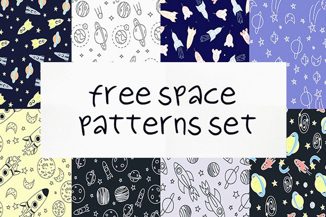 Free Space Patterns Vector Set – Free PSD Templates