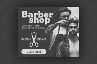 15 Free Barbershop Banners Collection in PSD