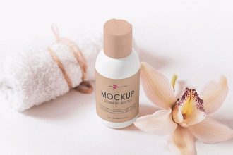 Free Cosmetic Bottle Mock-up in PSD