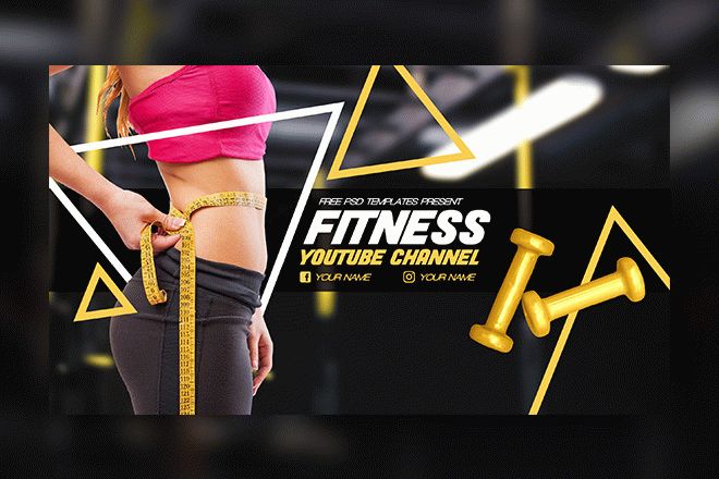 Free Fitness Youtube Channel Banner Free Psd Templates