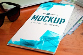 Free Tri-Fold Brochure Mock-up in PSD