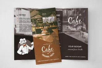 Free Cafe Tri-Fold Brochure in PSD