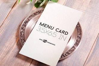 Free Menu Card Mock-up in PSD