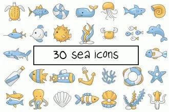 30 Free Sea Vector Icons
