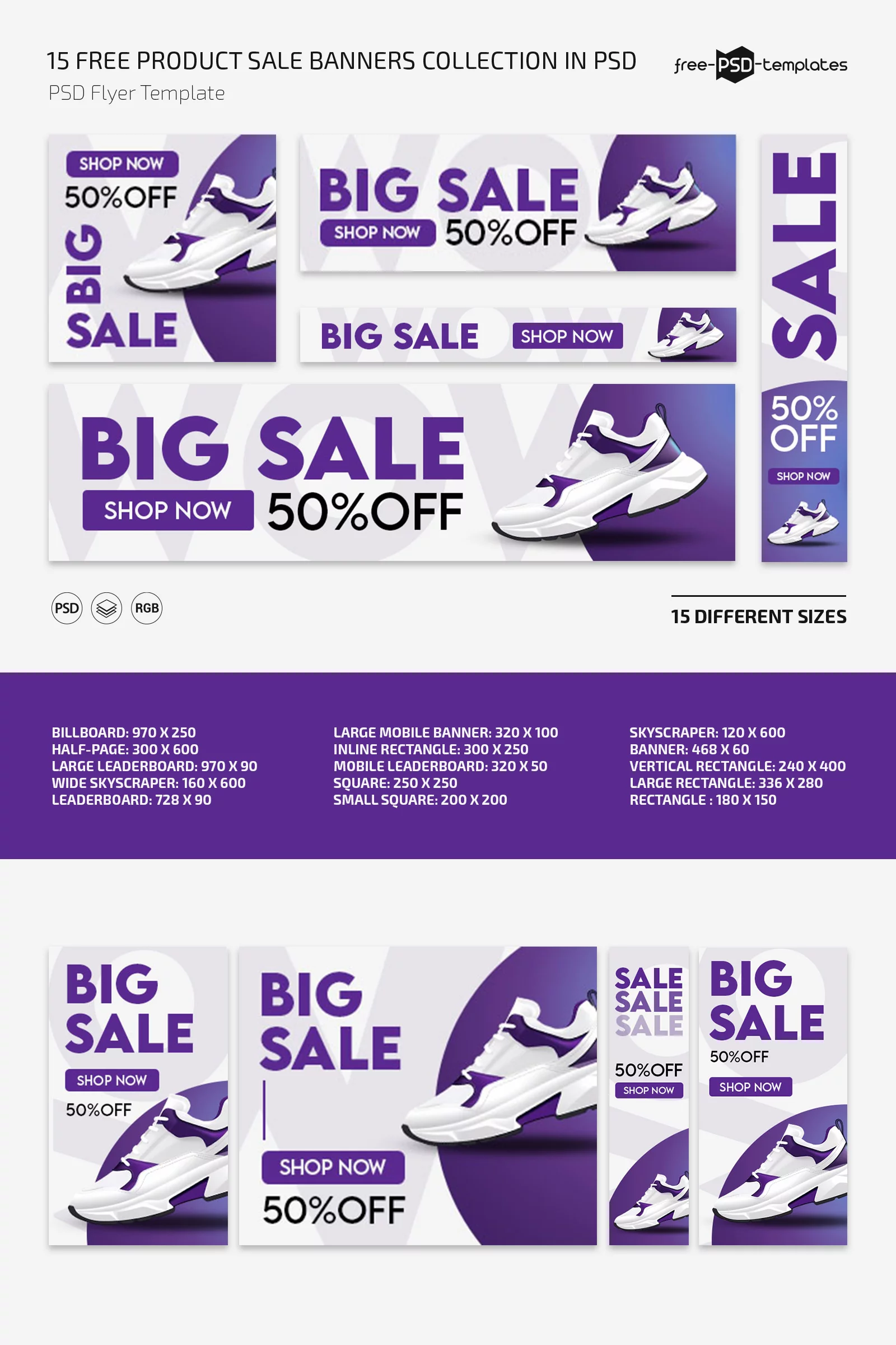 15 Free Product Sale Banners Collection in PSD