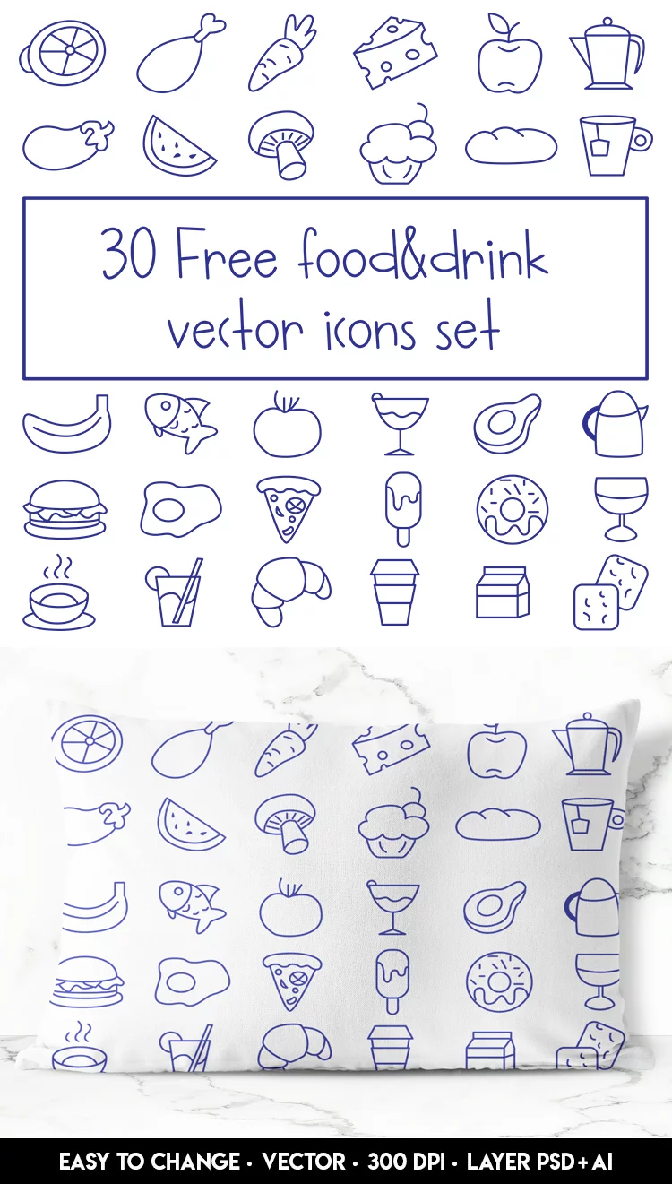 Free Vector Food And Drink Icons Set