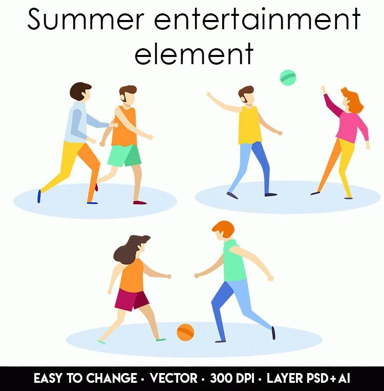 Free Vector Summer Entertainment Element