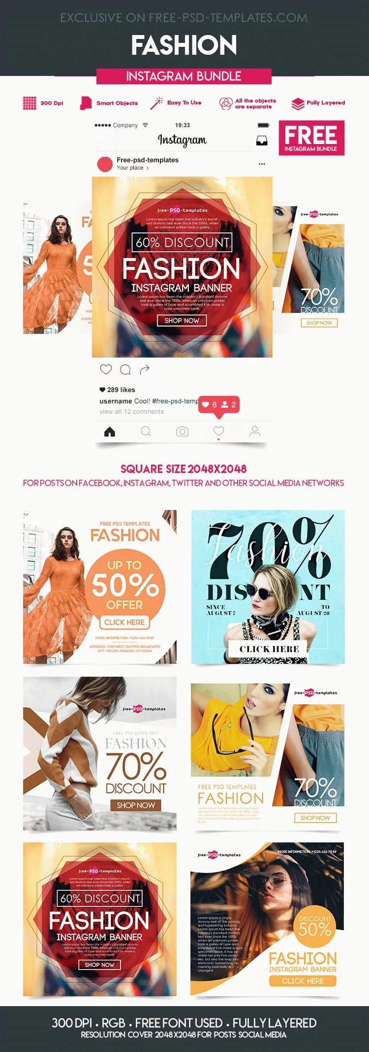 Free Fashion Instagram Banners Bundle