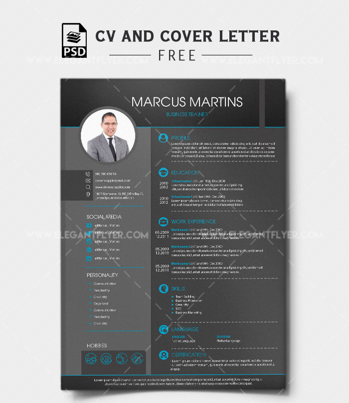 Download 74 Free Psd Cv Resume Templates Cover Letters To Download And Premium Version Free Psd Templates