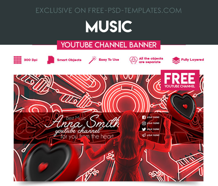 48 Free Premium Psd Youtube Channel Banners For The Best Creative Promoters Free Psd Templates