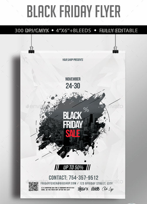Black And White Flyer Template Free from free-psd-templates.com
