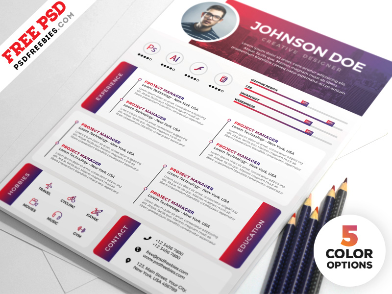 Download 74 Free Psd Cv Resume Templates Cover Letters To Download And Premium Version Free Psd Templates PSD Mockup Templates