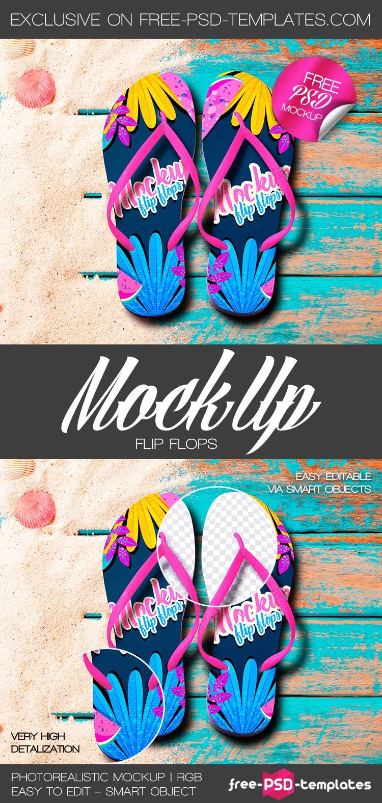 Free Flip Flops Mock-up in PSD