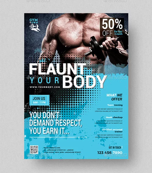 Premium Vector  Personal trainer flyer template free download