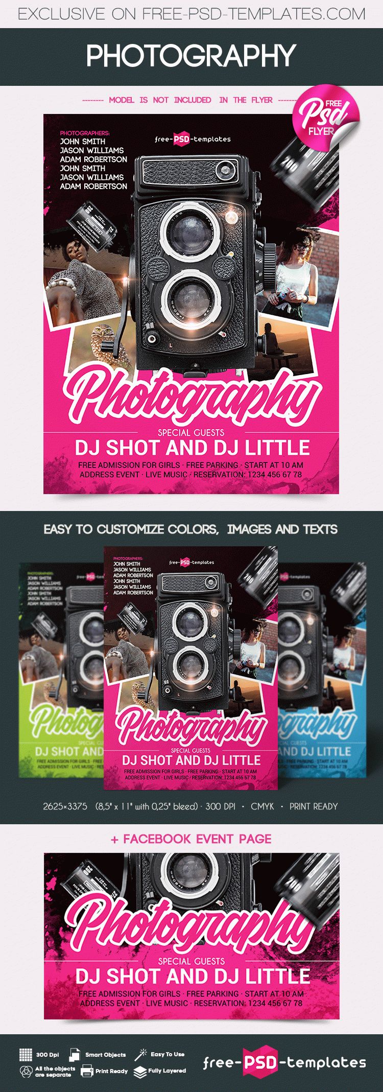 Free Photography Flyer in PSD  Free PSD Templates Throughout Photography Flyer Templates Photoshop