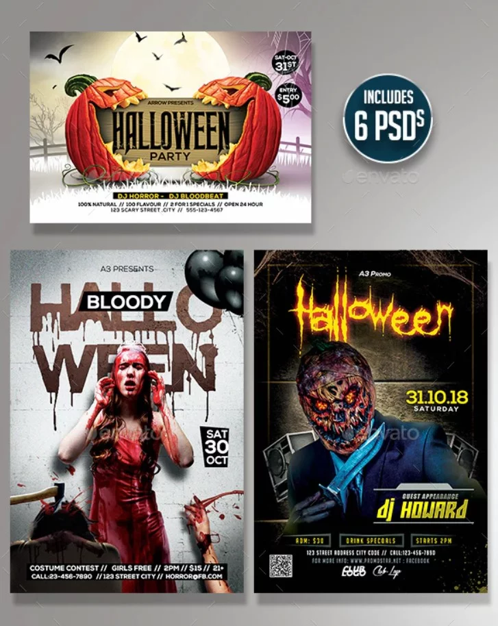 40 Premium and Free Halloween PSD Templates for Halloween 2018 – Free ...