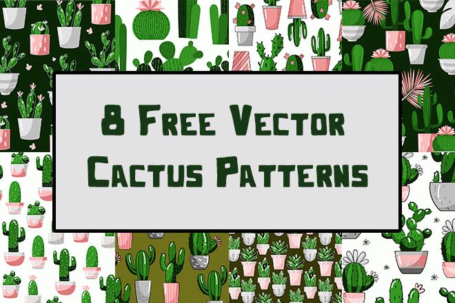 Free Vector, Cactus pattern