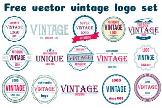 Free Vector Vintage Logo Set