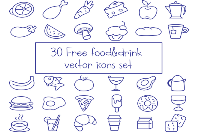 Free Vector Food And Drink Icons Set – Free PSD Templates