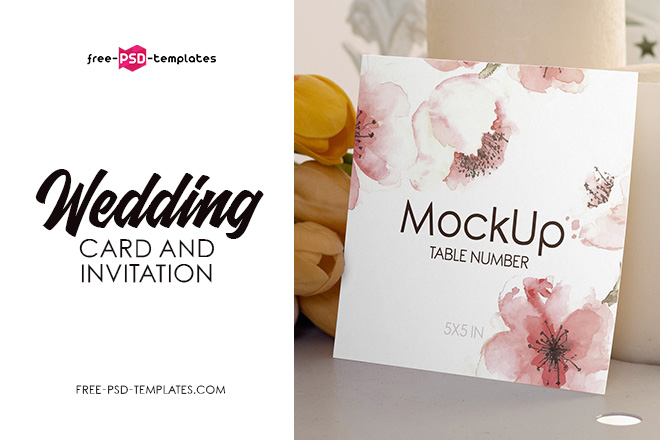 Free Wedding Invitation and Card Mockups Set – Free PSD Templates